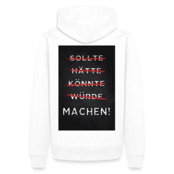 Motivation Machen Motiviren - Männer Premium Bio Hoodie - Weiß - Hinten - Nico (187cm)