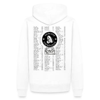 THIRDS FLANDERS - Men’s Premium Organic Hoodie - white - Back - Nico (187cm)