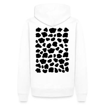 Kuh Kostüm Muster Kuhflecken schwarz weiß gefleckt - Männer Premium Bio Hoodie - Weiß - Hinten - Nico (187cm)