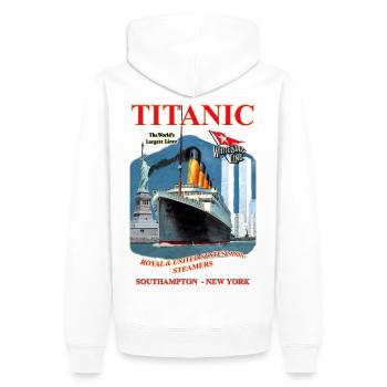 TITANIC SPIRIT CREATION Louis RUNEMBERG © Adagp - Männer Premium Bio Hoodie - Weiß - Hinten - Nico (187cm)