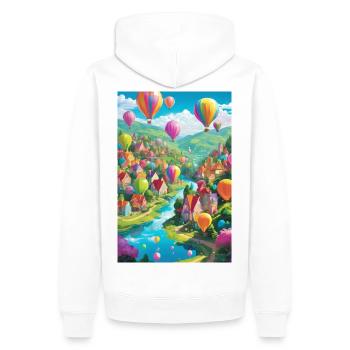 Panorama du village de ballons - Sweat à capuche Premium bio Homme - blanc - Dos - Nico (187cm)