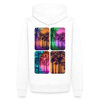 Beach Plamiers Sunset Colors - Men’s Premium Organic Hoodie - white - Back - Nico (187cm)