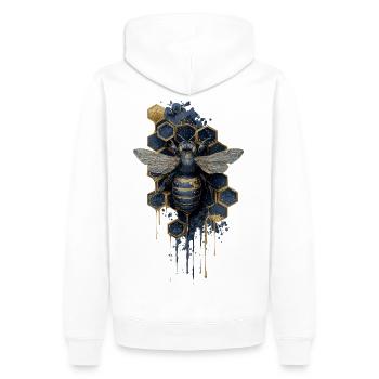 Biene - Männer Premium Bio Hoodie - Weiß - Hinten - Nico (187cm)