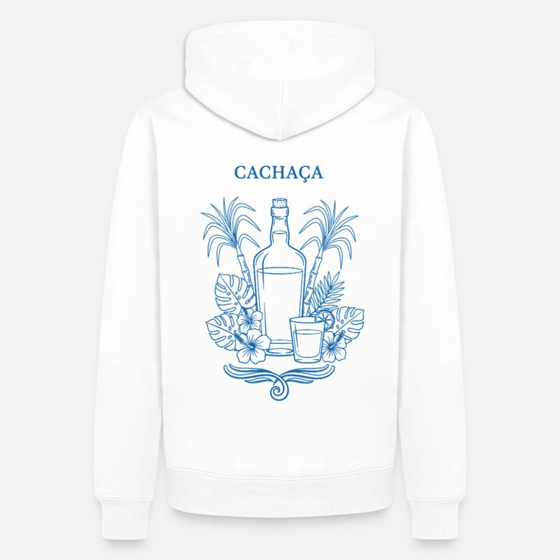 Illustration de la bouteille Cachaça Tropik - Sweat à capuche Premium bio Homme - blanc