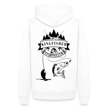 Sigura Design Eisvögel - Männer Premium Bio Hoodie - Weiß - Hinten - Nico (187cm)