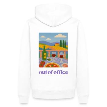 Out of Office Toskana Poster Italien Wein - Männer Premium Bio Hoodie - Weiß - Hinten - Nico (187cm)