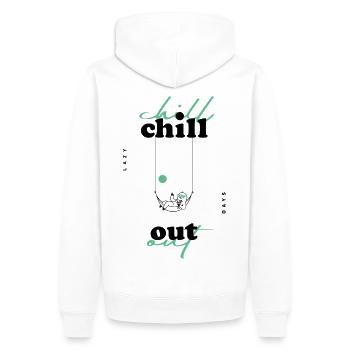 Détends-toi - Sweat à capuche Premium bio Homme - blanc - Dos - Nico (187cm)