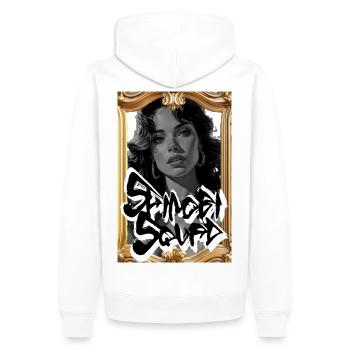 Samoan Soul Graffiti Portrait - Men’s Premium Organic Hoodie - white - Back - Nico (187cm)
