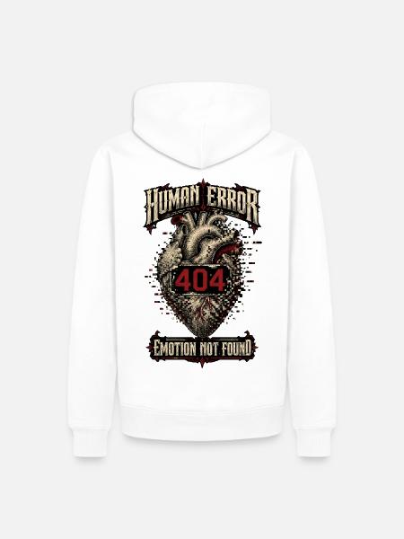 Human Error – Emotion Not Found - Men’s Premium Organic Hoodie - white