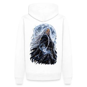 Tochter des Mondes - Männer Premium Bio Hoodie - Weiß - Hinten - Nico (187cm)