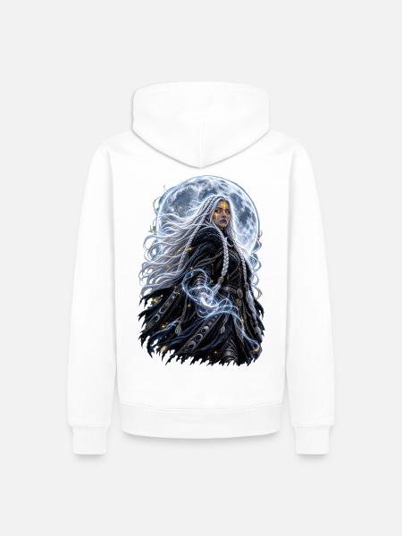 Tochter des Mondes - Männer Premium Bio Hoodie - Weiß