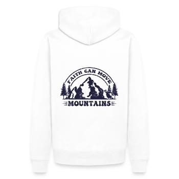 Faith can move Mountains, Matthew 17:20 - Männer Premium Bio Hoodie - Weiß - Hinten - Nico (187cm)
