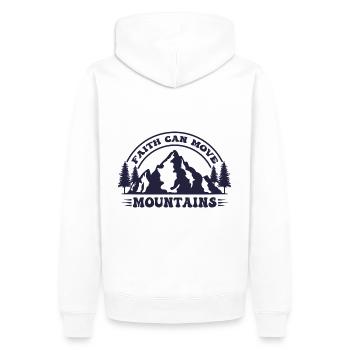 Faith can move Mountains, Matthew 17:20 - Männer Premium Bio Hoodie - Weiß - Hinten - Nico (187cm)