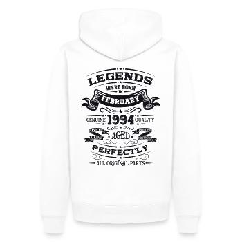 30. Geburtstag Original Februar Jahrgang 1994 - Männer Premium Bio Hoodie - Weiß - Hinten - Nico (187cm)