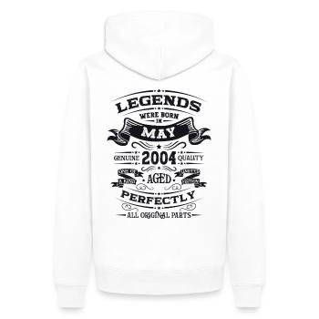 Legende Mai 2004 Jahrgang 2004 Geburtstag 2004 - Männer Premium Bio Hoodie - Weiß - Hinten - Nico (187cm)