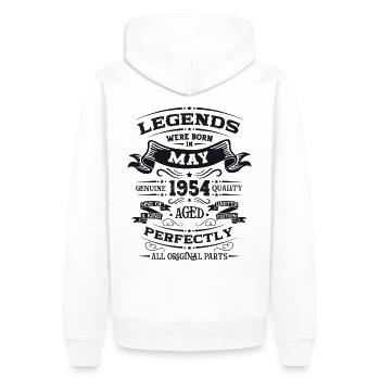 Légende Mai 1954 Né en 1954 Anniversaire 1954 - Sweat à capuche Premium bio Homme - blanc - Dos - Nico (187cm)
