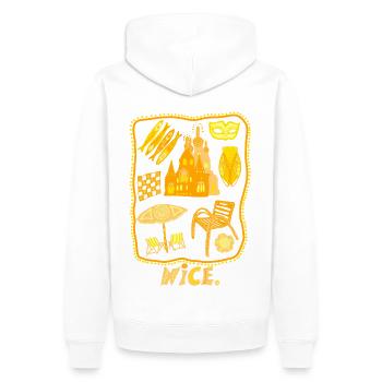 NIce provence alpes maritimes - Sweat à capuche Premium bio Homme - blanc - Dos - Nico (187cm)