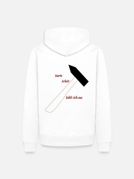 Harte Arbeit zahlt sich aus - Männer Premium Bio Hoodie - Weiß