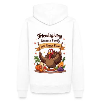 Friendsgiving Family - Männer Premium Bio Hoodie - Weiß - Hinten - Nico (187cm)