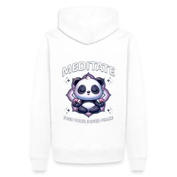Meditate Panda Find Your Inner Peace - Men’s Premium Organic Hoodie - white - Back - Nico (187cm)
