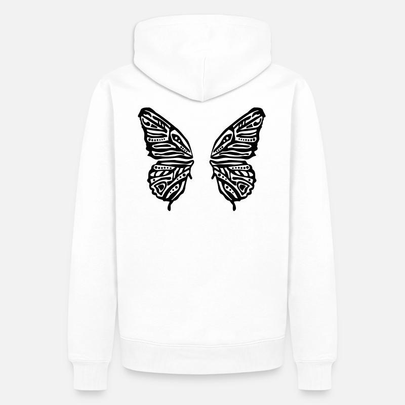 ailes papillon - Sweat à capuche Premium bio Homme - blanc