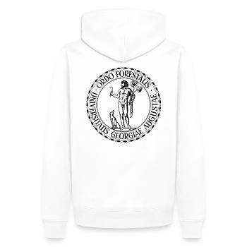 Ordo Forestalis Schwarz - Männer Premium Bio Hoodie - Weiß - Hinten - Nico (187cm)