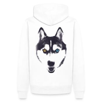 Husky mit Heterochromie Husky Fan Geschenk - Männer Premium Bio Hoodie - Weiß - Hinten - Nico (187cm)