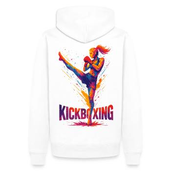 Kickboxer Graphic Design : Brute & Strong - Sweat à capuche Premium bio Homme - blanc - Dos - Nico (187cm)