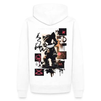 Cat Graffiti Design par ART8NS Art ON Streetwear - Sweat à capuche Premium bio Homme - blanc - Dos - Nico (187cm)
