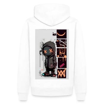 Robot Graffiti Design par ART8NS Art ON Streetwear - Sweat à capuche Premium bio Homme - blanc - Dos - Nico (187cm)
