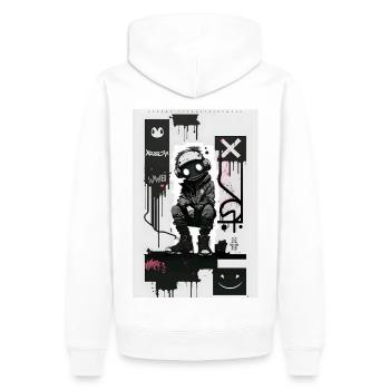 Robot Graffiti Design par ART8NS Art ON Streetwear - Sweat à capuche Premium bio Homme - blanc - Dos - Nico (187cm)