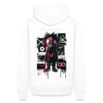 Robot Graffiti Design par ART8NS Art ON Streetwear - Sweat à capuche Premium bio Homme - blanc - Dos - Nico (187cm)