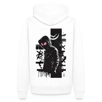 S. Man Graffiti Design par ART8NS Art ON Streetwear - Sweat à capuche Premium bio Homme - blanc - Dos - Nico (187cm)