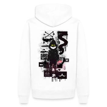 Robot Graffiti Design par ART8NS Art ON Streetwear - Sweat à capuche Premium bio Homme - blanc - Dos - Nico (187cm)