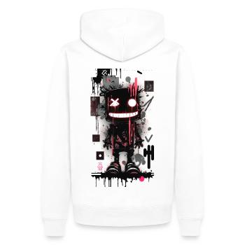 Robot by ART8NS - Art ON Streetwear - Men’s Premium Organic Hoodie - white - Back - Nico (187cm)