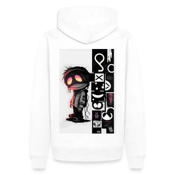 Robot by ART8NS - Art ON Streetwear - Männer Premium Bio Hoodie - Weiß - Hinten - Nico (187cm)