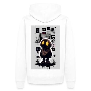 Robot by ART8NS - Art ON Streetwear - Männer Premium Bio Hoodie - Weiß - Hinten - Nico (187cm)