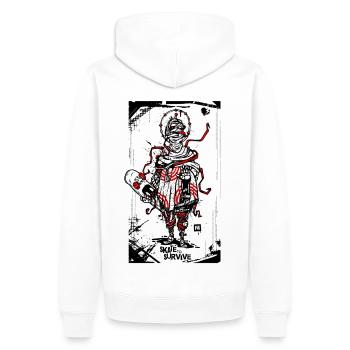 Skaten, um zu überleben - Männer Premium Bio Hoodie - Weiß - Hinten - Nico (187cm)