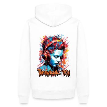 Revival und Rückkehr in die 90er Jahre - Männer Premium Bio Hoodie - Weiß - Hinten - Nico (187cm)