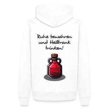 Ruhe Bewahren Und Heiltrank Trinken - Männer Premium Bio Hoodie - Weiß - Hinten - Nico (187cm)