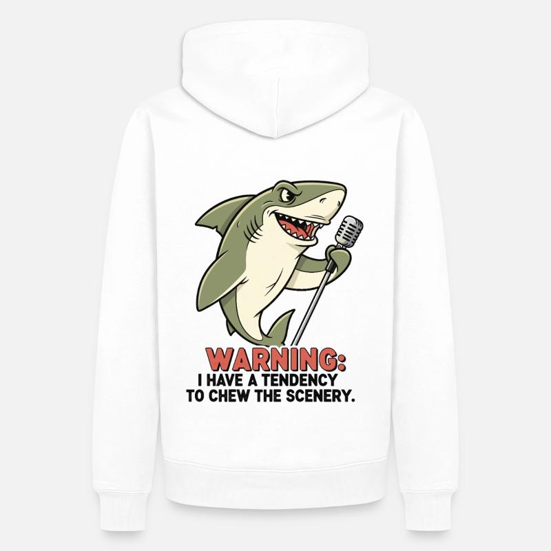Requin de scène - Sweat à capuche Premium bio Homme - blanc