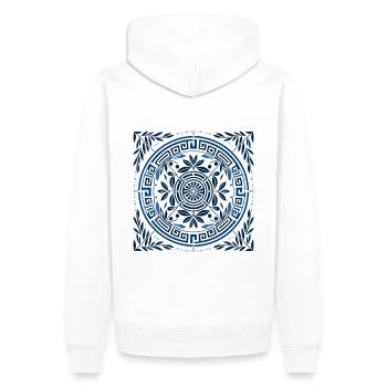 Mandala grec ancien 3 - Sweat à capuche Premium bio Homme - blanc - Dos - Nico (187cm)