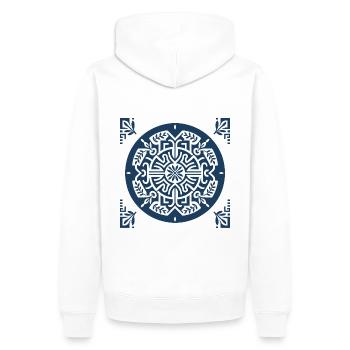 Antikes griechisches Mandala 2 - Männer Premium Bio Hoodie - Weiß - Hinten - Nico (187cm)