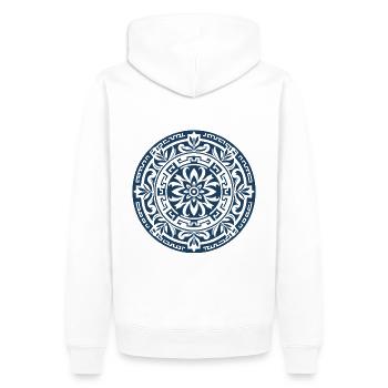 Altgriechisches Mandala 1 - Männer Premium Bio Hoodie - Weiß - Hinten - Nico (187cm)