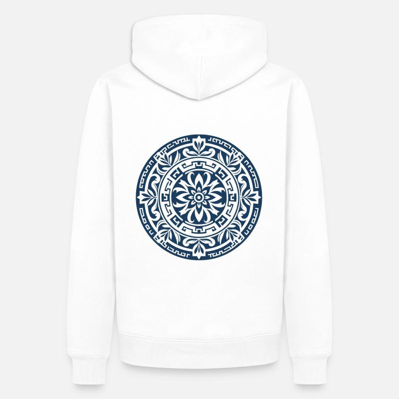 Mandala grec ancien 1 - Sweat à capuche Premium bio Homme - blanc