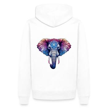 Mystisches Elefanten-Mandala - Männer Premium Bio Hoodie - Weiß - Hinten - Nico (187cm)