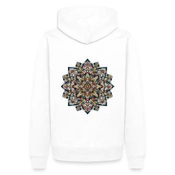Mandala de couleur géométrique abstraite 1 - Sweat à capuche Premium bio Homme - blanc - Dos - Nico (187cm)