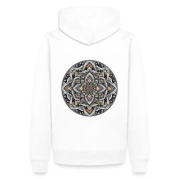 Mandala de couleur géométrique abstraite 3 - Sweat à capuche Premium bio Homme - blanc - Dos - Nico (187cm)