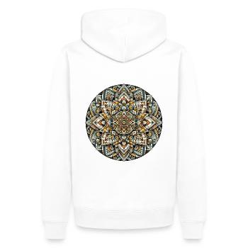 Mandala de couleur géométrique abstraite 5 - Sweat à capuche Premium bio Homme - blanc - Dos - Nico (187cm)