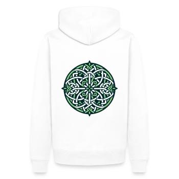 Ewiges keltisches Knotenwerk Mandala Kunst 1 - Männer Premium Bio Hoodie - Weiß - Hinten - Nico (187cm)
